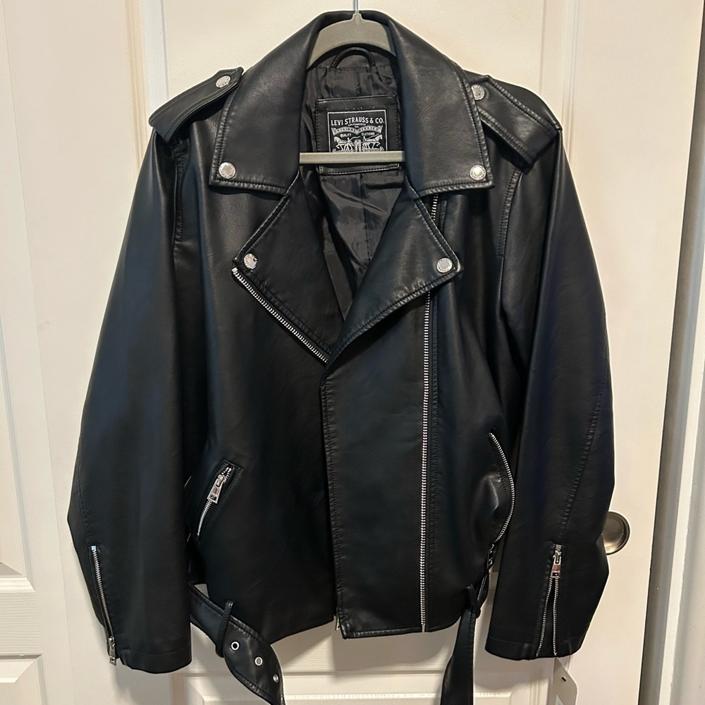 Levi’s Faux Leather Belted Jacket NWT